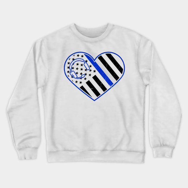 911 Dispatcher Shirt | Patriotic US Heart Flag Gift Crewneck Sweatshirt by Gawkclothing